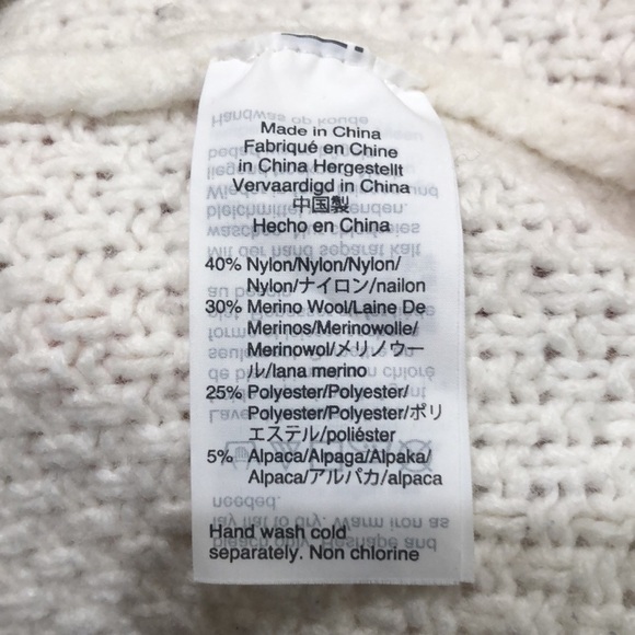 Madewell Copenhagen Cable Knit Sweater Size Small Cream Lantern Sleeve - Picture 7 of 10